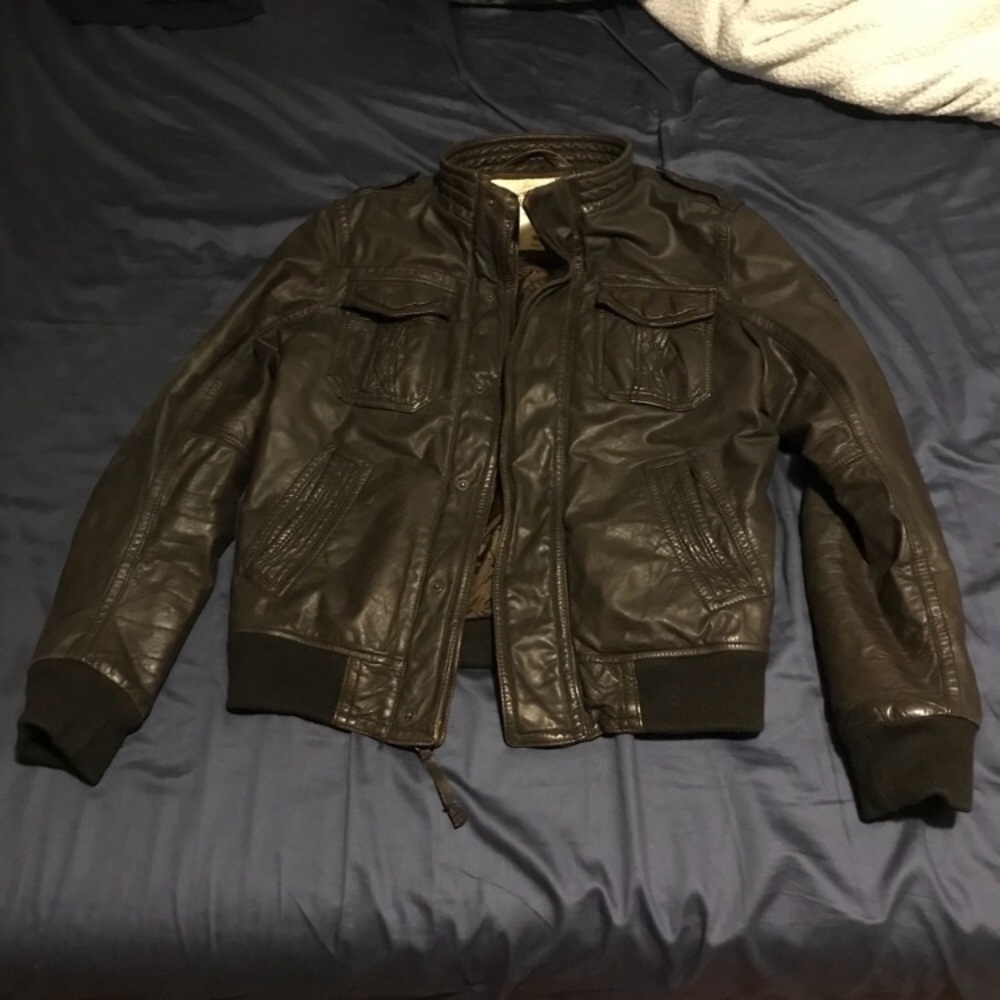 A&F Brown Leather Jacket